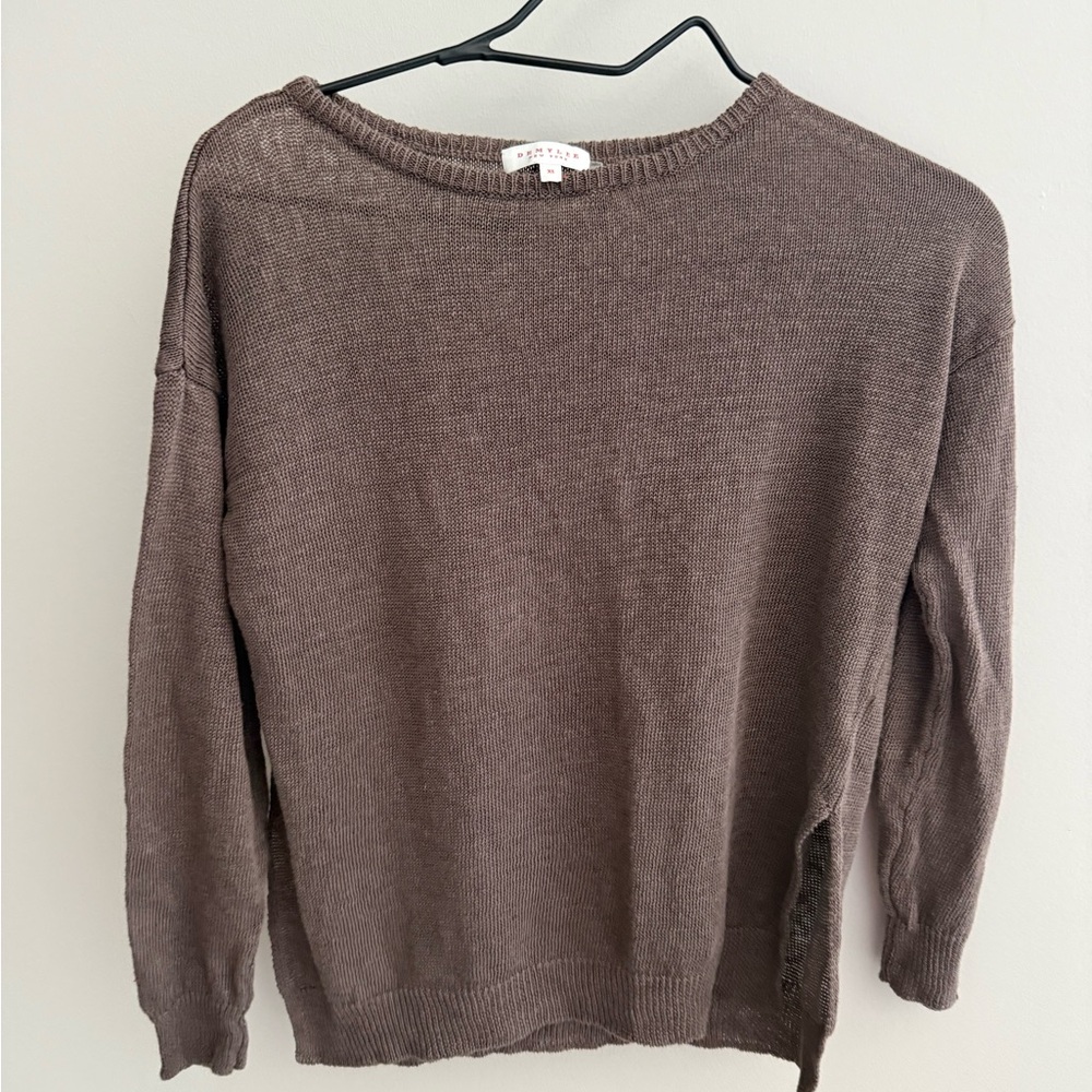 Demylee Elegant lightweight Brown Crew‎ Neck Sweater